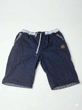 NEWS Men’s Navy Linen Blend Drawstring Shorts - Size XL
